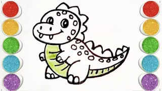 CUTE DINOSAUR DRAWING 🦖✨️🦖 | HOW TO DRAW A DINOSAUR 🦕| EASY DINOSAUR DRAWING | DRAWING FOR KIDS