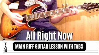 Free - All Right Now Main Riff Guitar Lesson | Tab | Tutorial