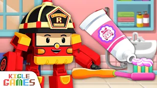 Brush teeth | Robocar Poli's Habit Play | Policecar Firetruck Ambulance | KIGLE GAMES