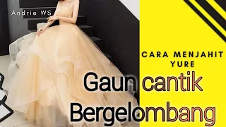 cara menjahit yure( Rok/Gaun jadi bergelombang ) cara pasang yure/ how to sew horsehair@AndrieWS57