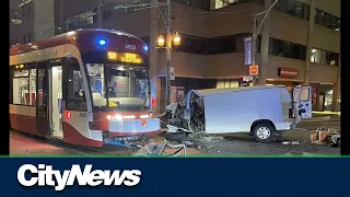 Two hurt in violent head-on collision with TTC streetcar