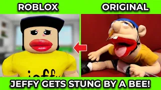SML Movie vs SML ROBLOX: Jeffy Gets Stung By A Bee ! Side by Side