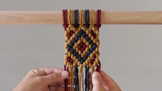 DIY Macrame Intermediate/Advanced Tutorial: Reverse DHHK Multi-Coloured Pattern with Diamonds!