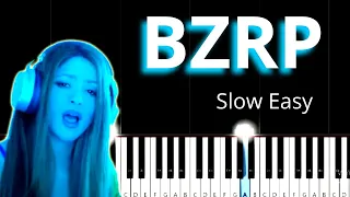Shakira - BZRP Music Session #53 - Slow Easy Piano Tutorial