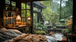 COZY RAIN SOUND at the forest garden make you sleep well | Goodbye insomnia with Rain