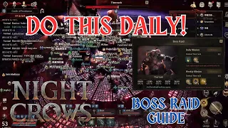 NIGHT CROWS BOSS RAID - Napaka BASIC lang, free Contribution Points EVERYDAY!