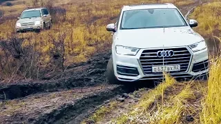 Surprise from Audi. AUDI Q7 against Toyota Prado and VW TOUAREG off-road / Offroad pokatushka