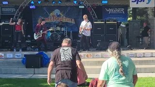 Connor playing at Orem City Come Together rock fest with Matt Rushton's band Moe's Low, as a guest