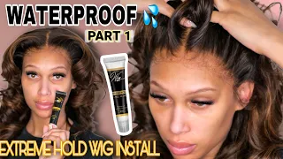 🚨 EXTREME HOLPT.1 How To GLUE Wig Down 🚫NO MESS! ✨Long Hold! WATERPROOF & SWEATPROOF Wig Install