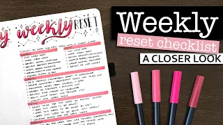 WEEKLY RESET CHECKLIST 💜 Bullet Journal Plan With Me | Helping me get organized for the next week