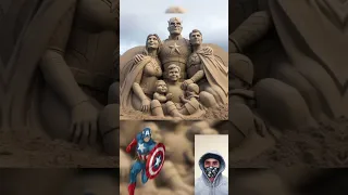 Superheroes sand sculpture🔥Marvel & DC-All Characters #marvel #avengers #shorts #spiderman #marvel