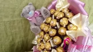 Букет из конфет Ferrero Rocher и мишки