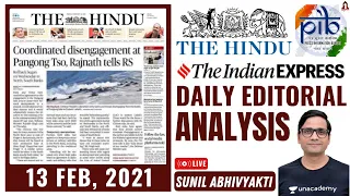 Editorial Analysis | 13 February 2021 | The Hindu | Indian Express | PIB | UPSC CSE/IAS 2021/22