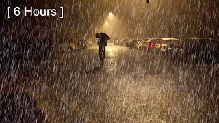 [6Hours Rain ASMR] When I'm standing alone in the thunderstorm at night... | ASMR Heavy Rain Sounds