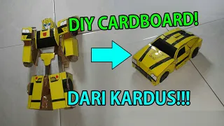 DIY CARDBOARD BUMBLEBEE TRANSFORMERS CYBERVERSE - MEMBUAT BUMBLEBEE DARI KARDUS BISA BERUBAH