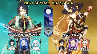 New Abyss! C0 Xianyun Xiao / C0 Navia Fischl | Spiral Abyss 4.4 Floor 12 9 stars | Genshin Impact