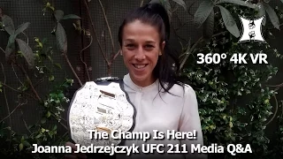 (360° VR / 4K) Champion Joanna Jedrzejczyk Media Q&A Before UFC 211 Fight With Jessica Andrade