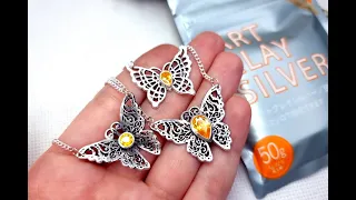 PMC Silver metal clay project "Cute Sunny Butterflies"! Project for beginners -  kiln NOT required!