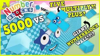 Giant Numberblock 5000 Wall vs FIVE Plus Multiply Shooting Star?!?!