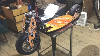 Evo 2x gas power scooter conversion to electric assembling a scooter
