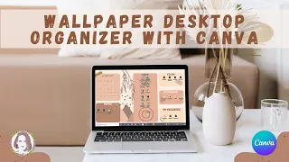 03 ideas for aesthetic desktop wallpaper organizer  with  (Customize Windows 10 laptop) CANVA 2022