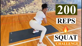 200 REP SQUAT CHALLENGE (Effective Tone & Lift the Booty & Thighs)