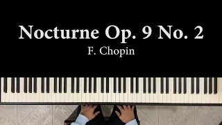 Nocturne Op. 9 No. 2 ~ F. Chopin | Versión fácil para piano | Partitura, midi, mp3