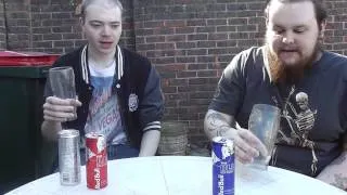 we try: red bull, red, silver and blue