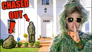 DING DONG DITCH IN GHILLIE SUITS PRANK (chased!)￼