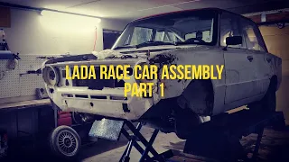 Lada race car assembly ( Car review and skid plate brackets build) Part1.