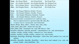 Видеоурок по теме: "Склонение имен прилагательных в немецком языке" #немецкийязык#грамматика