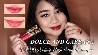 NEW 2021 DOLCE AND GABBANA SHINISSIMO HIGH SHINE LIP LACQUER 410 CORAL LUST AND 320 ICONIC DAHLIA ♡