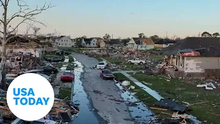 Drones capture extensive damage from New Orleans tornado | USA TODAY