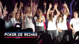 US Women's National Soccer Team take the stage at the Taylor Swift