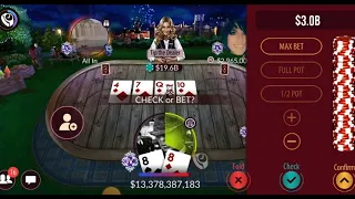 ZYNGA POKER - WIN20 BILLION TABLE 250m/500m FORTUNATELY FOR ME I WON THE POT I EXPECTED I WOULD LOSE