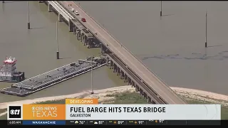 Investigation underway after fuel barge hits Galveston bridge