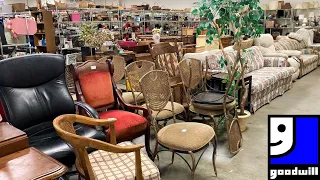 GOODWILL FURNITURE SOFAS ARMCHAIRS TABLES DESKS KITCHENWARE SHOP WITH ME SHOPPING STORE WALK THROUGH