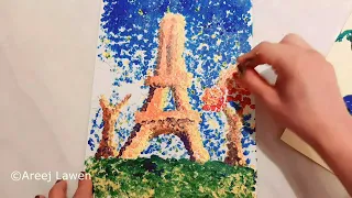 how to make pointillism painting eiffel tower  george seurat