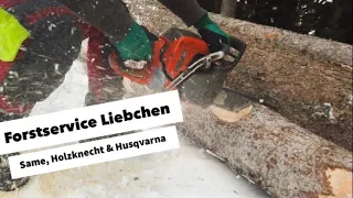 Waldarbeit mit dem Forstservice Liebchen: Same, Holzknecht und Husqvarna im Einsatz