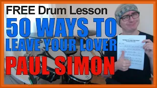 ★ 50 Ways To Leave Your Lover (Paul Simon) ★ FREE Video Drum Lesson | How To Play SONG (Steve Gadd)