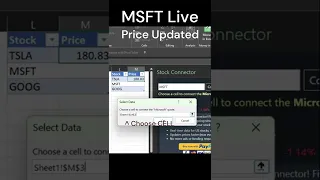 Live STOCK data in EXCEL to Build your Stock Portfolio with Live Data and Excel Chart