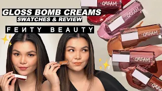 NEW Fenty Gloss Bomb Cream | ALL 5 LIP SWATCHES + IN DEPTH REVIEW AND COMPARISON