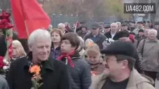 Шествие в честь годовщины Октябрьской революции в Киеве