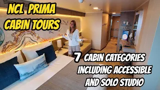 NCL PRIMA | CABIN WALKTHROUGHS | INTERIOR, OCEANVIEW, SUITES, BALCONIES, SOLO STUDIO AND ACCESSIBLE