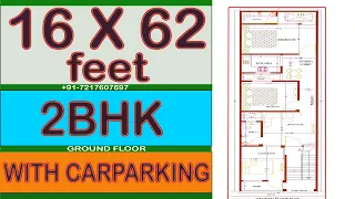 16 X 62  House plan With Car Parking  | | 16 x 62  Ghar ka Naksha | 16 Girish Architecture ||