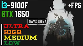 DAYS GONE : GTX 1650 4GB || I3-9100F || 16GB RAM TEST ALL SETTINGS