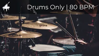 Simple Drum Beat | 4/4 | 80 BPM | Drums Backing Track for practise