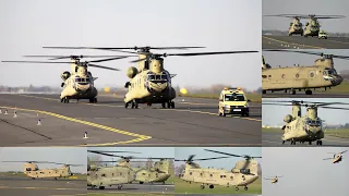 Departure of two Boeing CH-47 Chinook, US Army, 101st Airborne Division at Poznan Airport (POZ/EPPO)