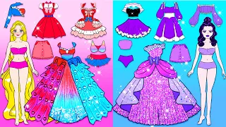 Vestidos rosa y morado para madre e hija | Muñecas De Papel DIY | WOA Barbie Colombia