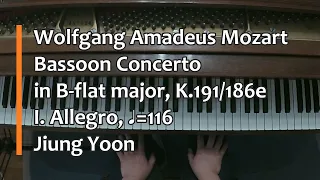 Piano Part - Mozart, Bassoon Concerto in B-flat major, K.191/186e, I. Allegro (♩=116)